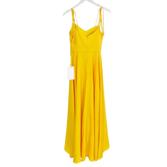 MAC DUGGAL Dress Size 2 Evening Gown NEW Mango Yellow Ruffle Hi Low Hem - Picture 4 of 7